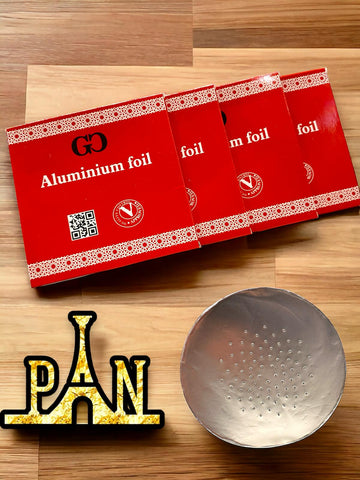 GC Aluminium foil Une Piece GC Lot de 100 feuilles d'aluminium pour chicha - Pour tête de narguilé - En aluminium - Pour toutes les têtes de narguilé courantes
